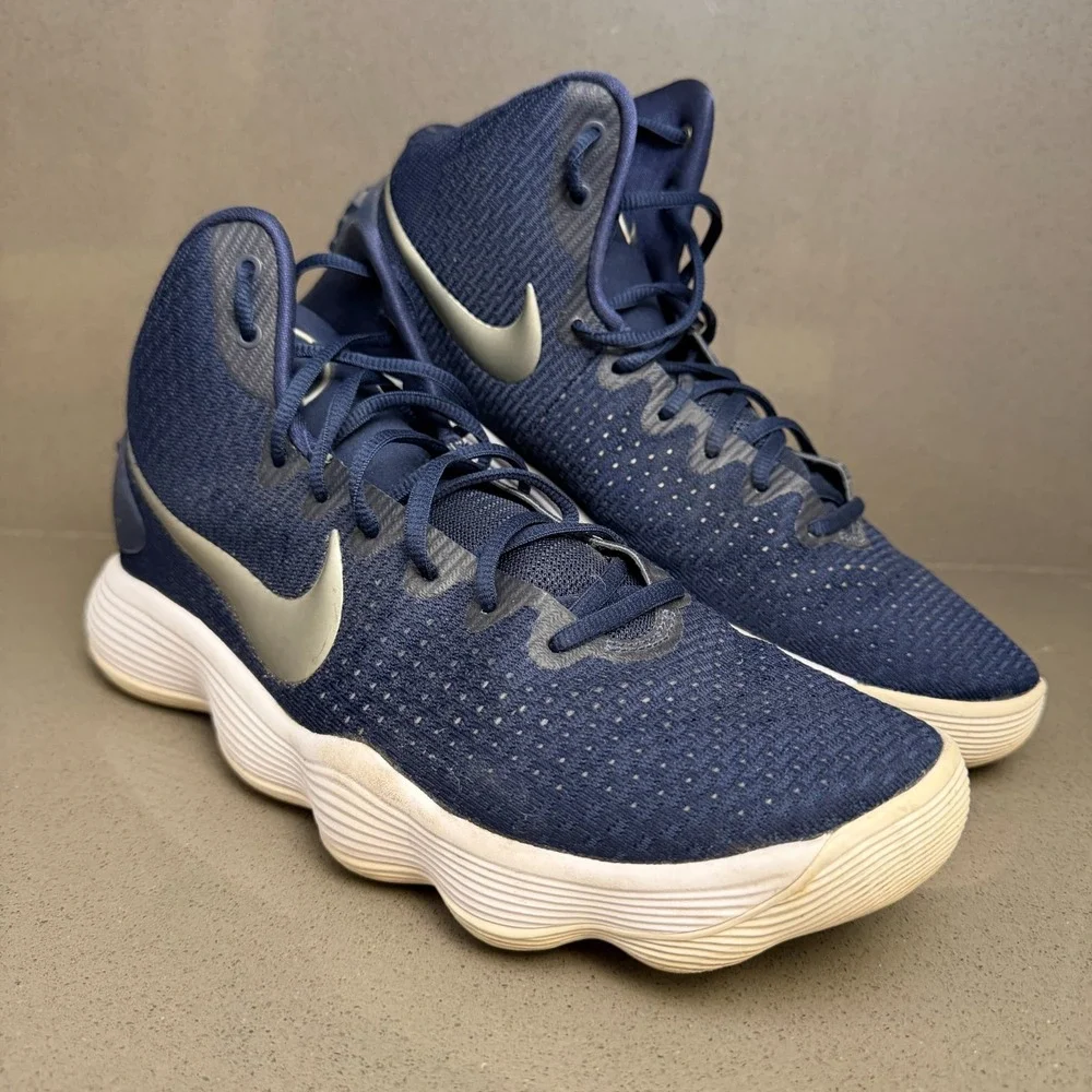 Nike Hyperdunk 2017 TB Mens 11.5 Navy Blue Silver Basketball Shoes 942571-401